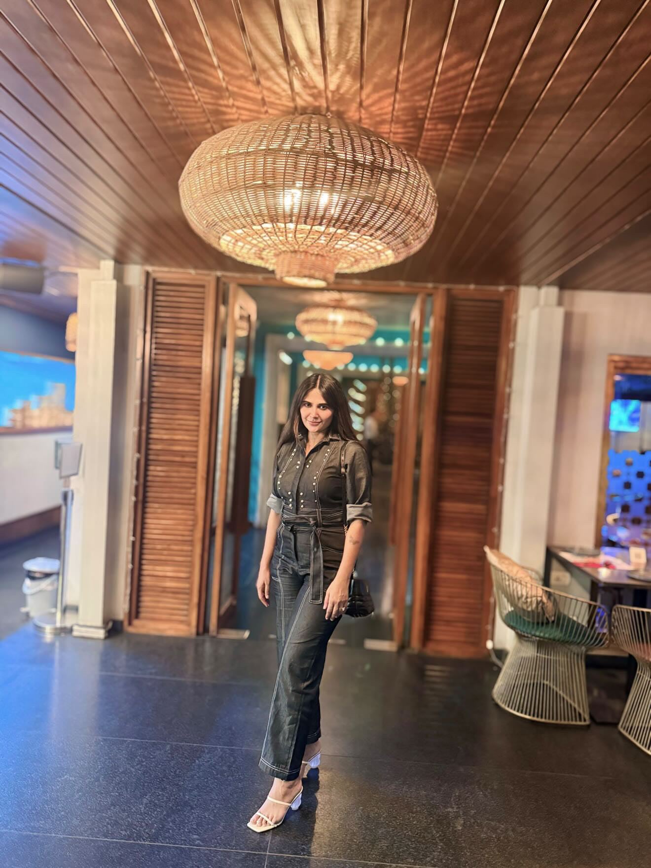 Kavya Gowda in Pearl Denim Jumpsuit