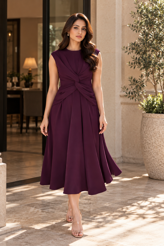 Knotted Midi Dress