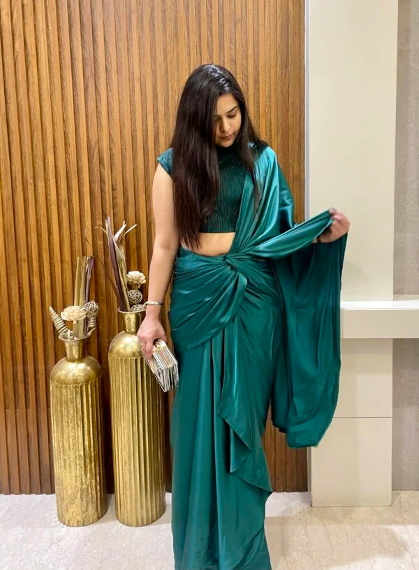 Draped Saree with Pleated Top